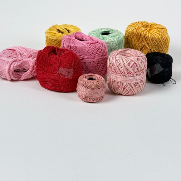 J&P Coats Knit Embroidery Crochet Thread Lot of 9 Multicolored Cotton Used Condi - Picture 2 of 8